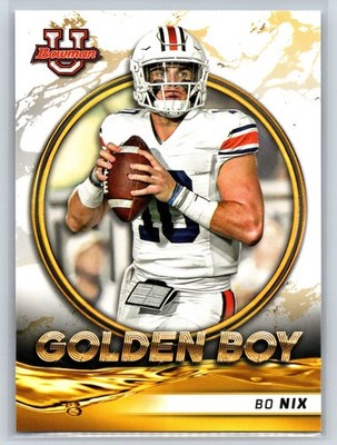 #GB-7 Bo Nix, Auburn Tigers 2021-22 Bowman University Golden Boy Base