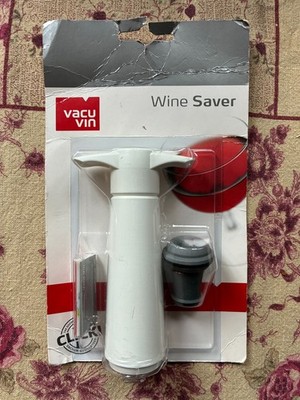 NEW Vacu Vin Vacuum Wine Saver Pump w/ ''Click'' Stopper White Original