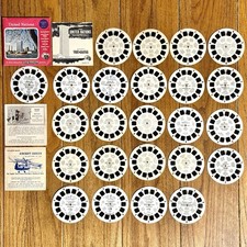 Lot of 24 View Master Reels Space Flight Rockets Military U. N. New York Boston