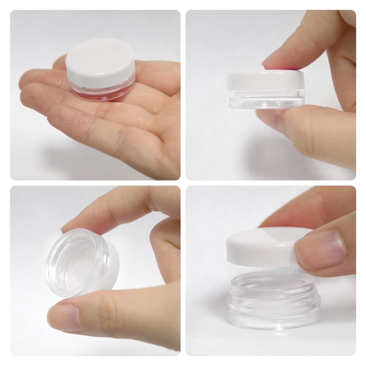 1000 Pieces 3 Gram/3ML White Plastic Makeup Cosmetic Salve Sample Jar Containers - Image 2 of 4