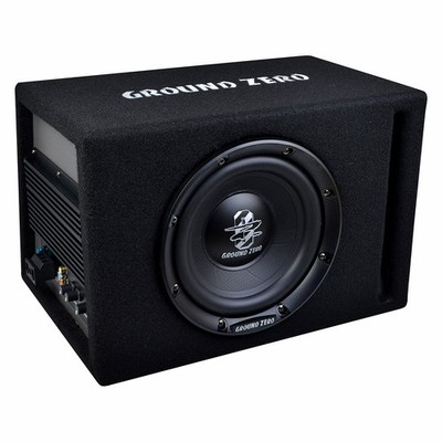 GROUND ZERO GZIB 20BR-ACT - 20cm Auto Gehäuse Bassreflex Aktiv Subwoofer 300W