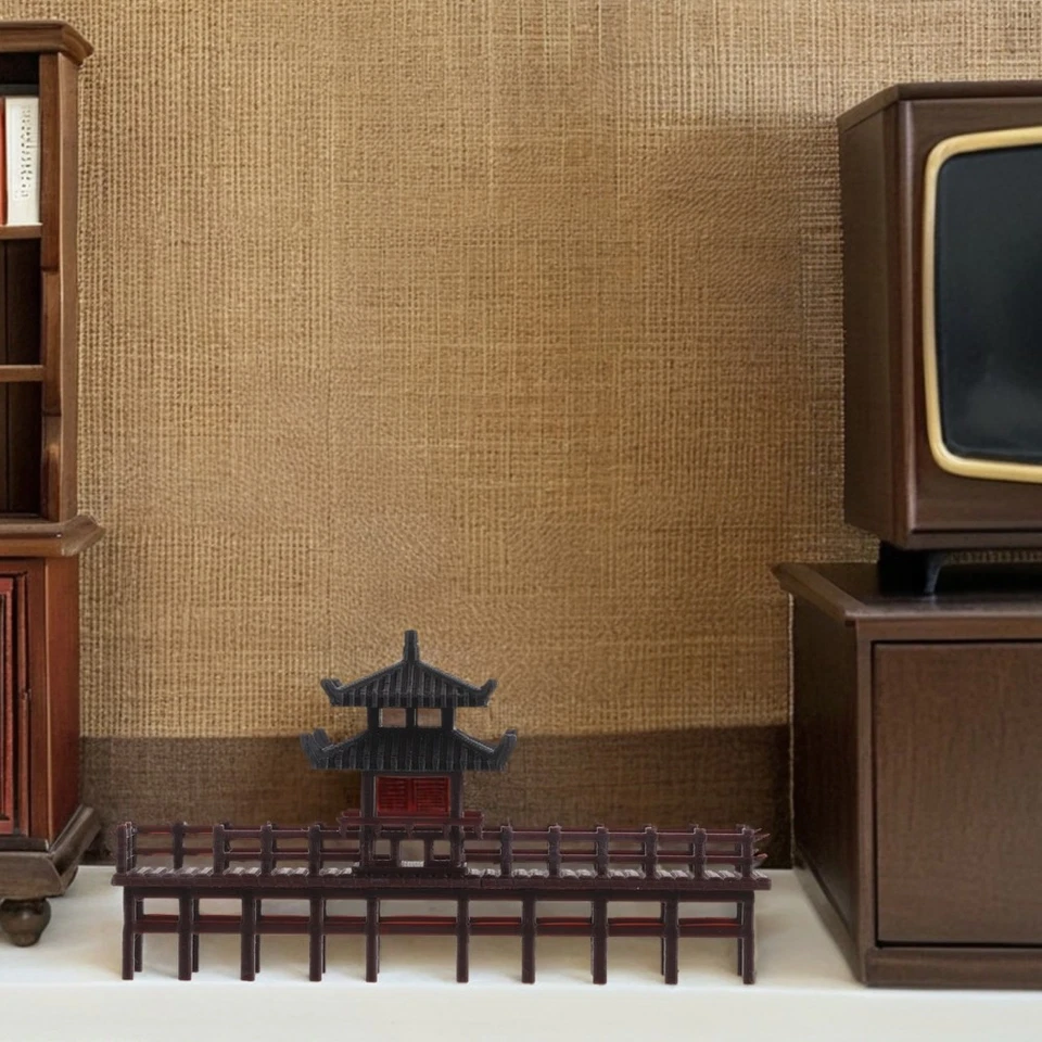  Bonsai Landscaping Ornaments Chinese Style Pavilion Bridge Model - image 2 of 4