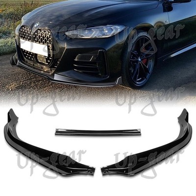 For 2020-2025 BMW 4-Series G22 G23 Painted Black Front Bumper Lip Spoiler 3PCS