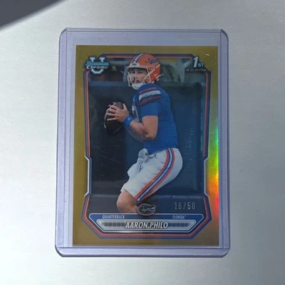 Bowman 2023 Chrome U Aaron Philo 1st Bowman BCP-55 Gold /50 - Image 1 of 3