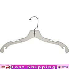Heavy Duty Plastic Hangers Set of 100 Notched Space Saving Closet Hooks New