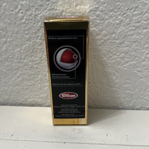 Wilson Hyper Titanium Maximum Distance Gold Golf Balls Sleeve of 3 - Picture 2 of 6