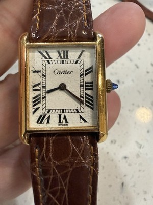 Vintage Cartier Tank Must de 18K Gold Electroplated Swiss Made Watch