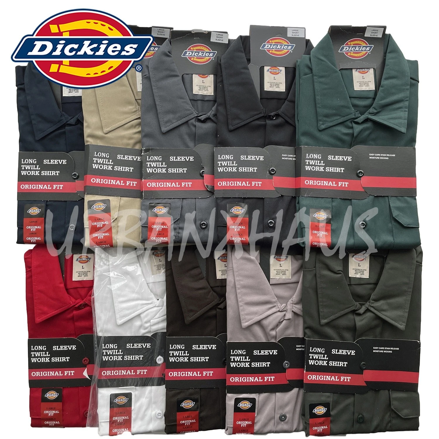 Dickies Men's Long Sleeve Button Up Work Shirt 574 (S-5XL)
