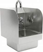 Commercial Wall Mount Hand Sink 12 in. x 9 in. x 13 in. Inch Stainless Steel