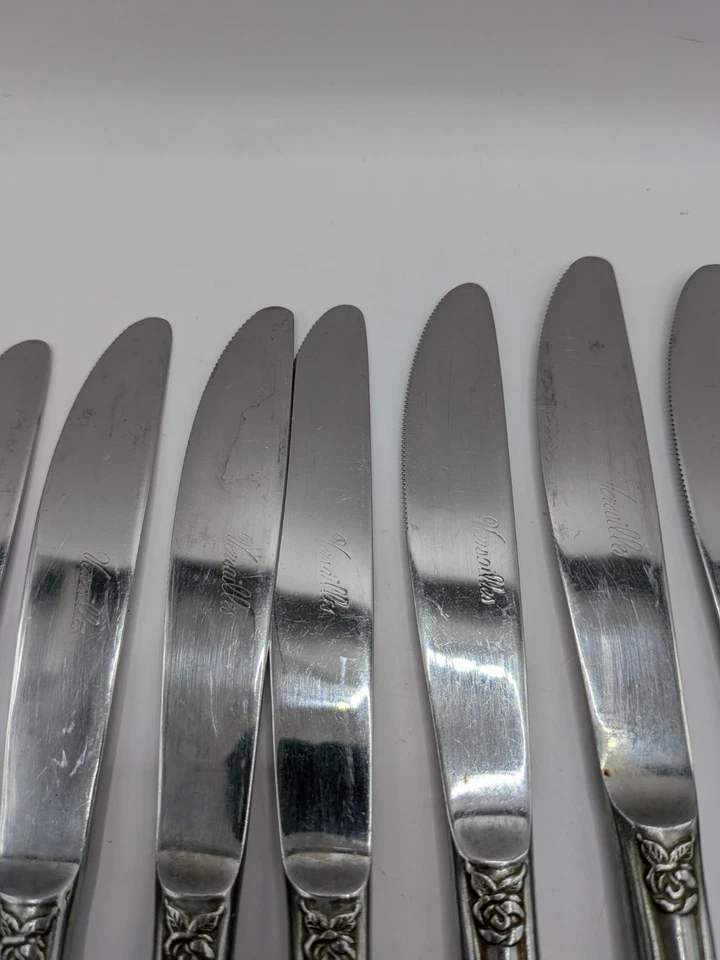 Juego de 7 cuchillos de cena de acero inoxidable MSI Japón Versalles flor rosa Foto 3 de 4