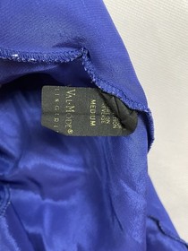 VTG 90&rsquo;s Val Mode Slip Dress Lingerie Nightgown Navy Blue Plunge Short Size L