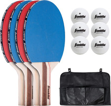 Ping Pong Paddle Set with Balls - 2 Player & 4 Player Table Tennis Paddle Kit -