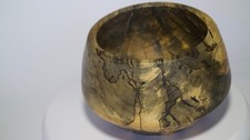 Hand-Turned Wooden Bowl Spalted Chinese Elm  Artisan Studio Woodwork 6.5"x4
