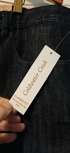 Neu mit Etikett Coldwater Creek Damengröße 18 klassische Passform Bootcut-Jeans dunkelblau Denim - Bild 3 von 7