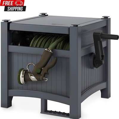 Suncast 100 ft. POWERWIND Auto Power Rewind Hose Reel Light Taupe NEW USA