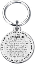 To My Daughter Gifts from Mom Dad - Keychain for Daughter Graduation Birthday