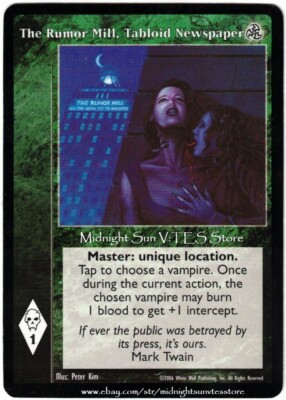 The Rumor Mill, Tabloid Newspaper Third Edition V:TES VTES Vampire CCG