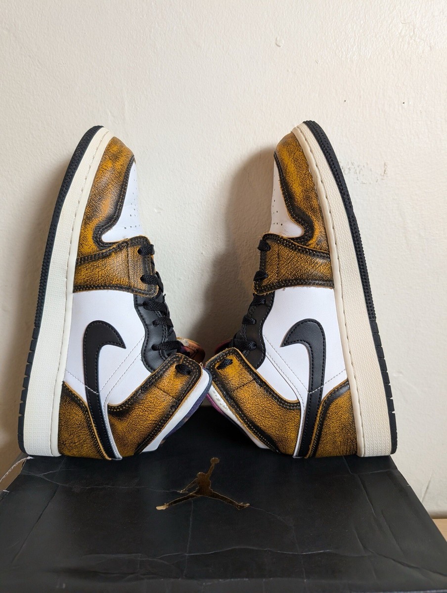 Nike Air Jordan 1 Mid SE Orange Wear Away Sneakers DQ8418  display picture 3