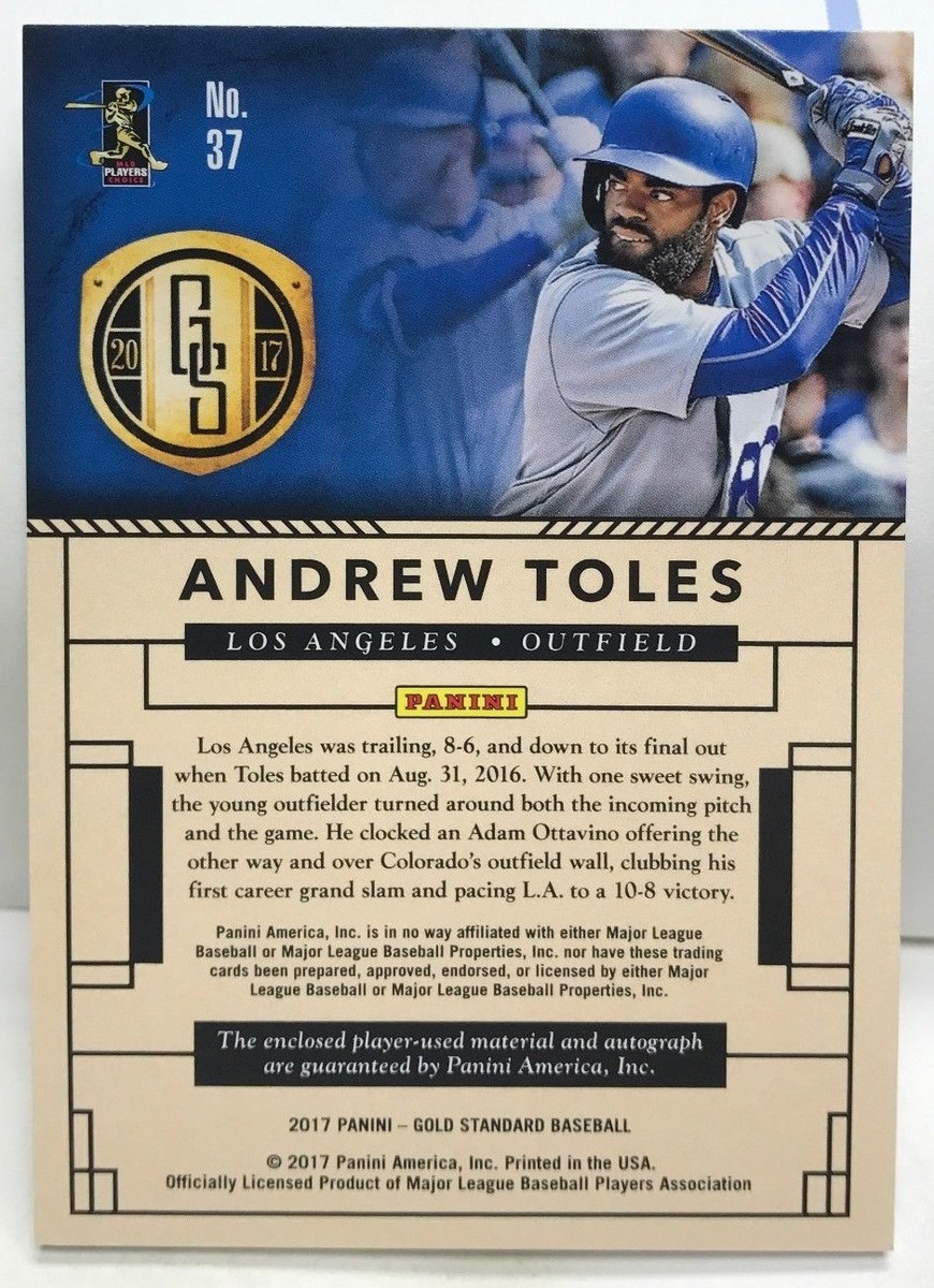 Andrew Toles 2017 Panini Gold Standard Jersey RC Autograph Auto #d