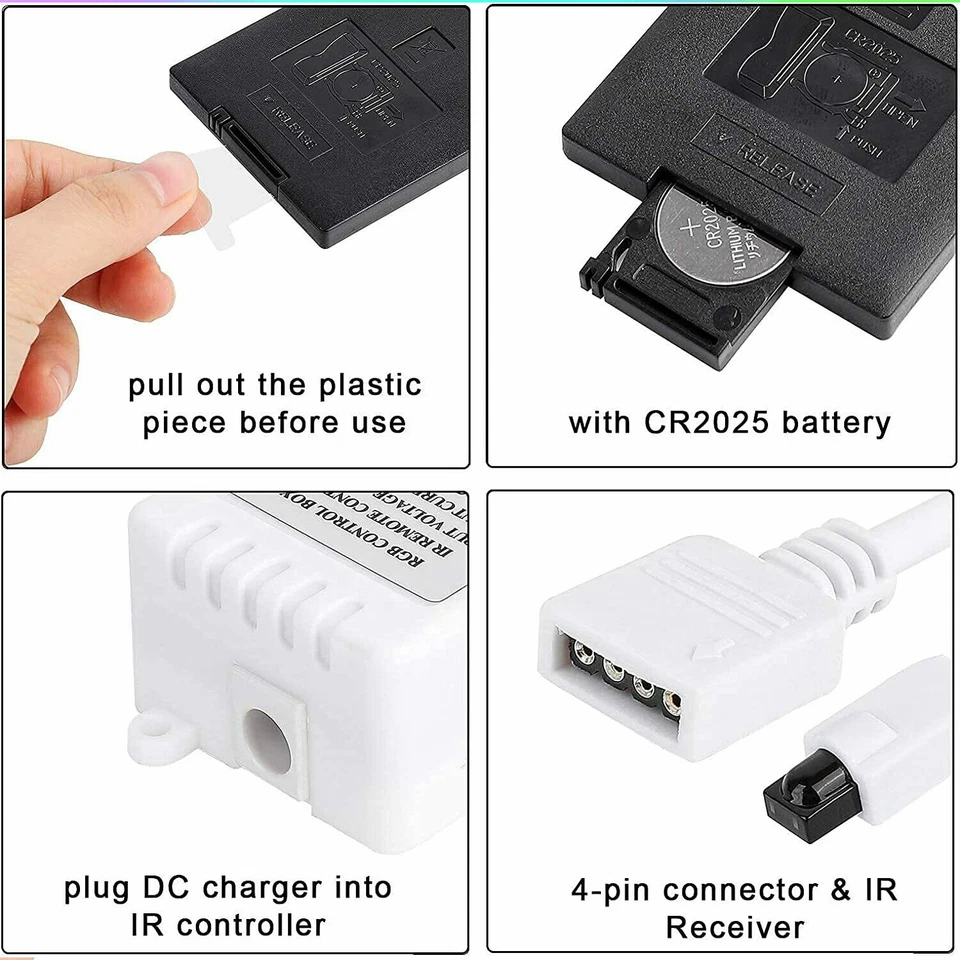 44 Key IR Remote Controller RGB Control Box DC 12V For LED 3528/5050 Strip Light - Image 3 of 4