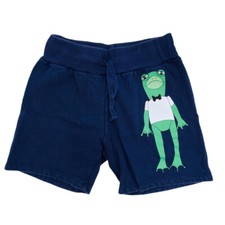 B05-Mini Rodini, 5-7Y/128-134cm, cotton knit short Navy Blue/Green Frog 