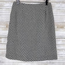 Talbots Pencil Skirt Size 8 Zig Zag Chevron 100 Wool Tweed Vintage 90s Office