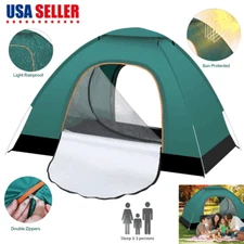 Camping Tent - 3-Person Easy Pop Up Tent with 2 Doors Waterproof Outdoor Hiking