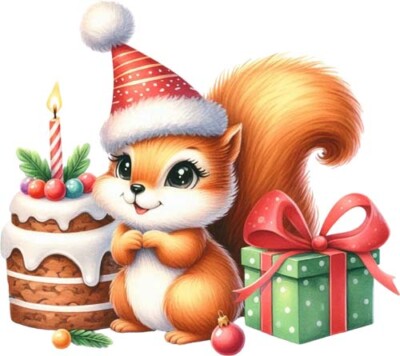Weihnachten Geburtstag Chipmunk Wandbild Schlafzimmer Fenster Vinyl Aufkleber Abziehbild 6 Größen