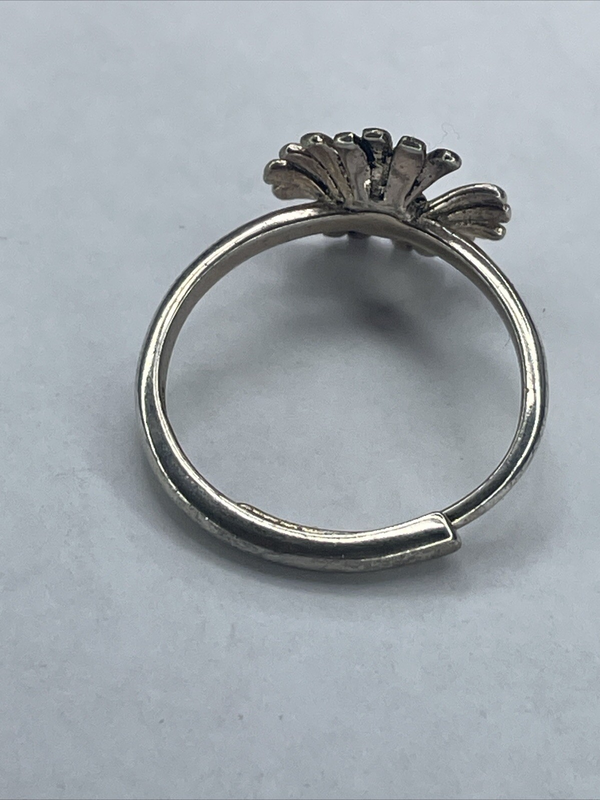 VTG Solid Sterling Daisy Ring Adjustable Sz. 7.5 - image 2