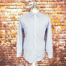 Casa Moda Check Shirt Size 41 16  Mens Blue  White Formal Work Long Sleeve