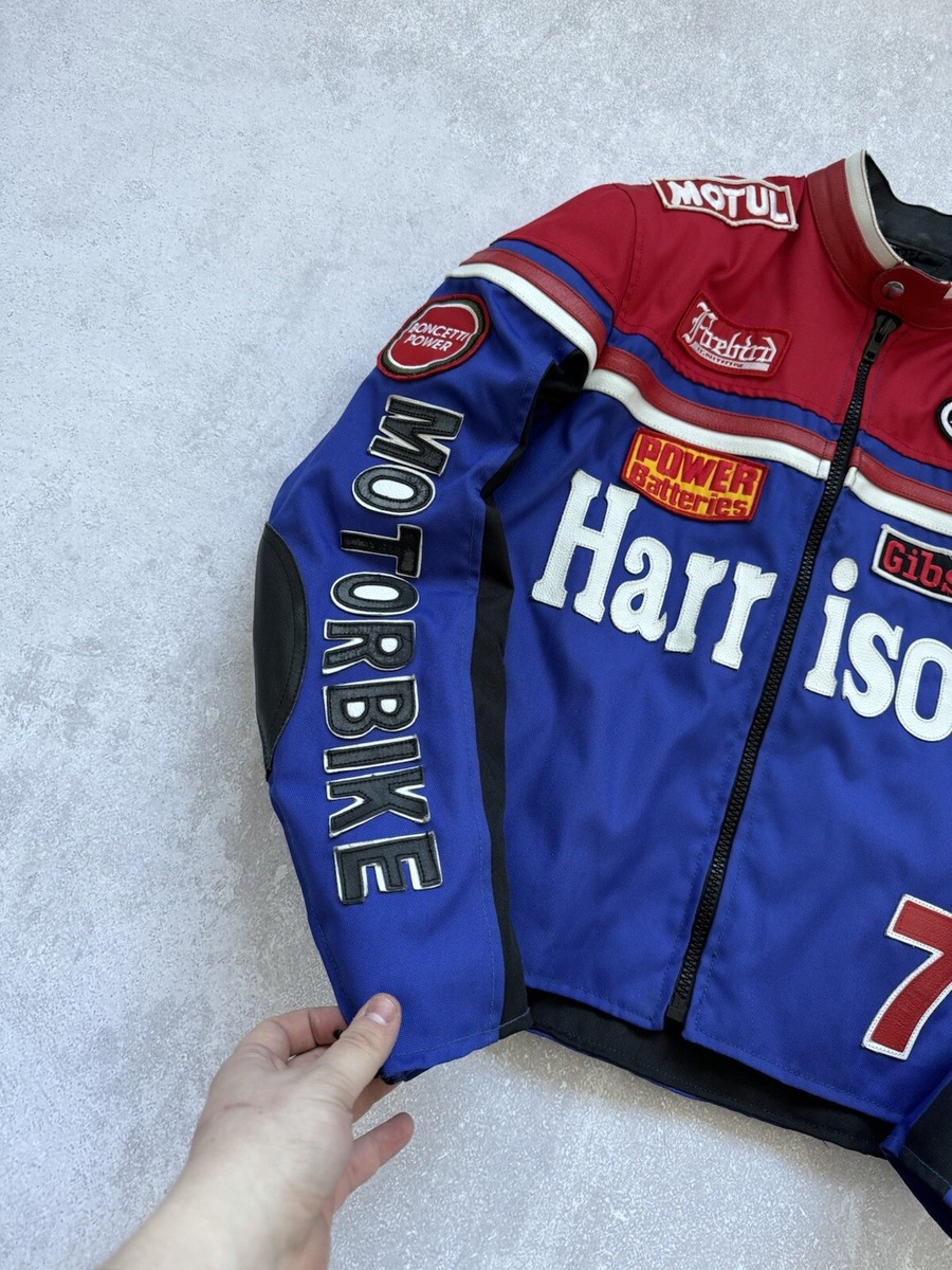 Harrison Vintage Moto Racing Nylon/Leather Jacket Motorbike Harrison Vintage Moto Racing Nylon/Leather Jacket Motorbike