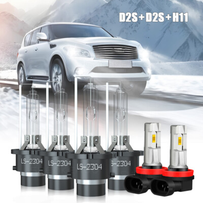 Para For Acura TL 2007-2008 faro delantero HID alto / bajo+Kit de luz antiniebla
