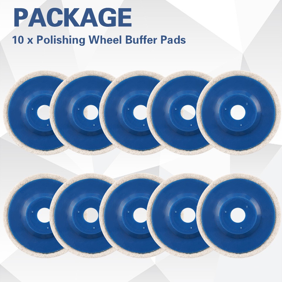 10Pack 4 in Wool Polishing Discs Finishing Wheel Buffing Pads for Angle ...