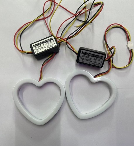 Pair Wifi APP LED Heart-Shaped RGB Dynamic Angel Eyes Turn Signal Light DRL 12V - Picture 4 of 11