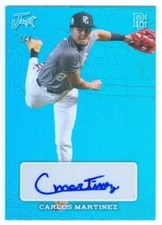 CARLOS MARTINEZ PLATINUM JUST GEMS AUTOGRAPH /4 LEAF PERFECT GAME SHOWCASE 2023