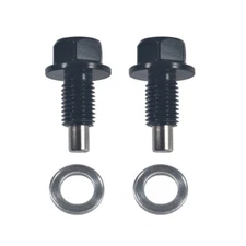 2Pcs M10x15 Magnetic Engine Oil Drain Plug Bolt Nut Screw Washer 212cc Go Kart