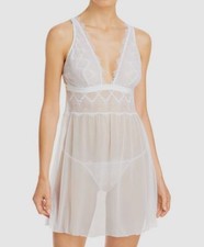  150 Cosabella Women's White Lace Allure Babydoll Chemise Slip Size M