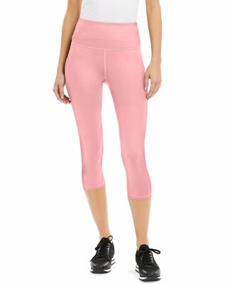Ideology Women's High Rise Side Pocket Cropped Leggings Pink