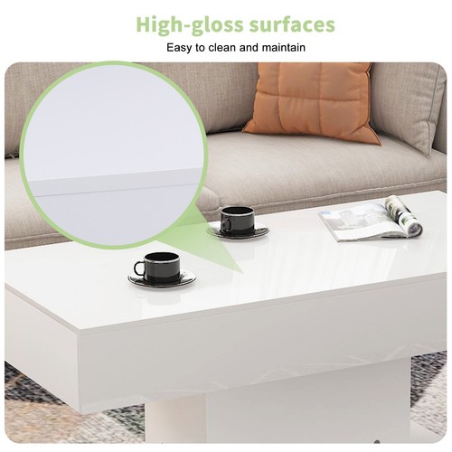 Modern LED lighting coffee table LED living room coffee table, white rectangle - Picture 10 of 15