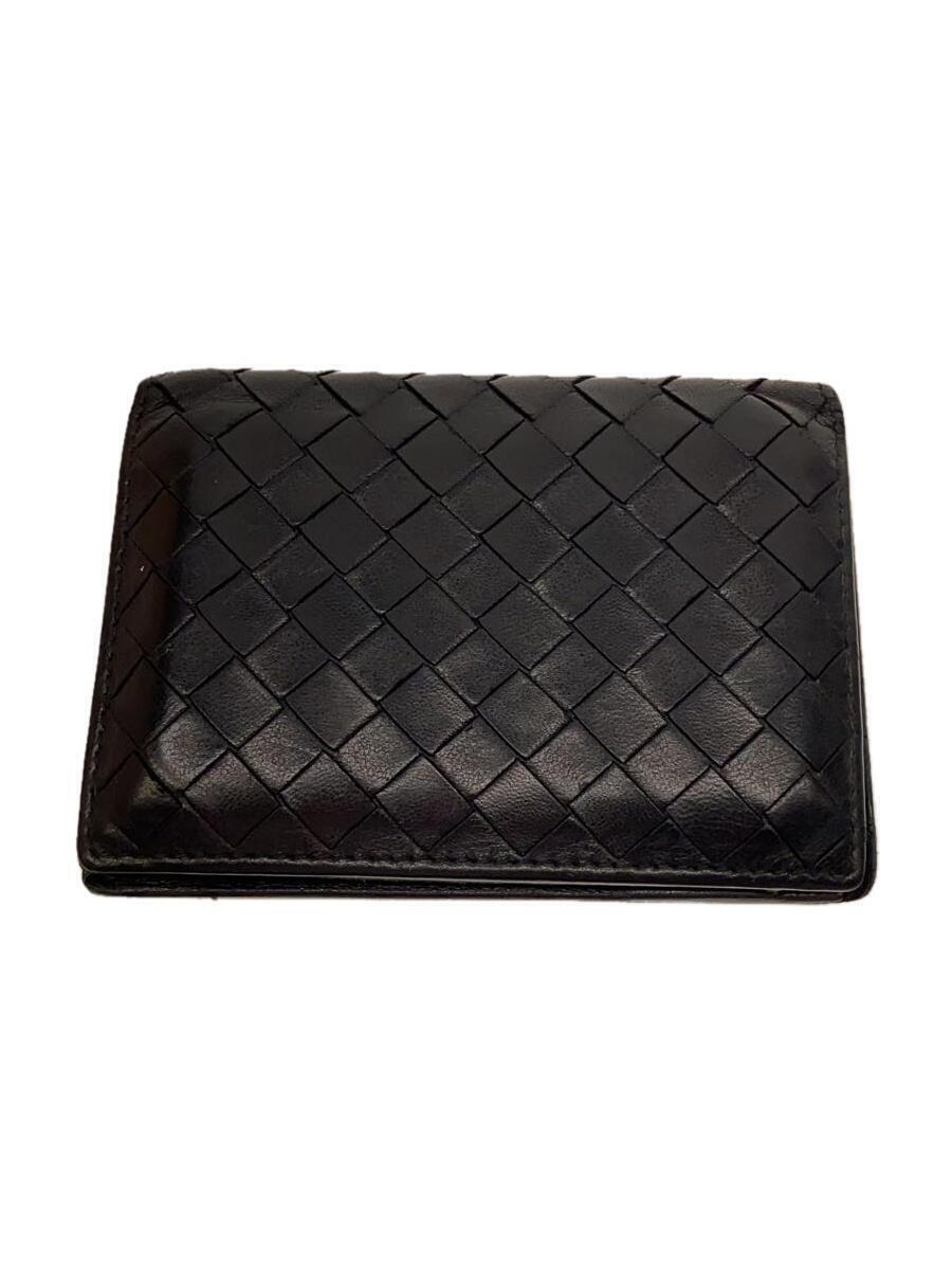Bottega Veneta Black Intrecciato Leather Men's Card Case Made in Japan  
