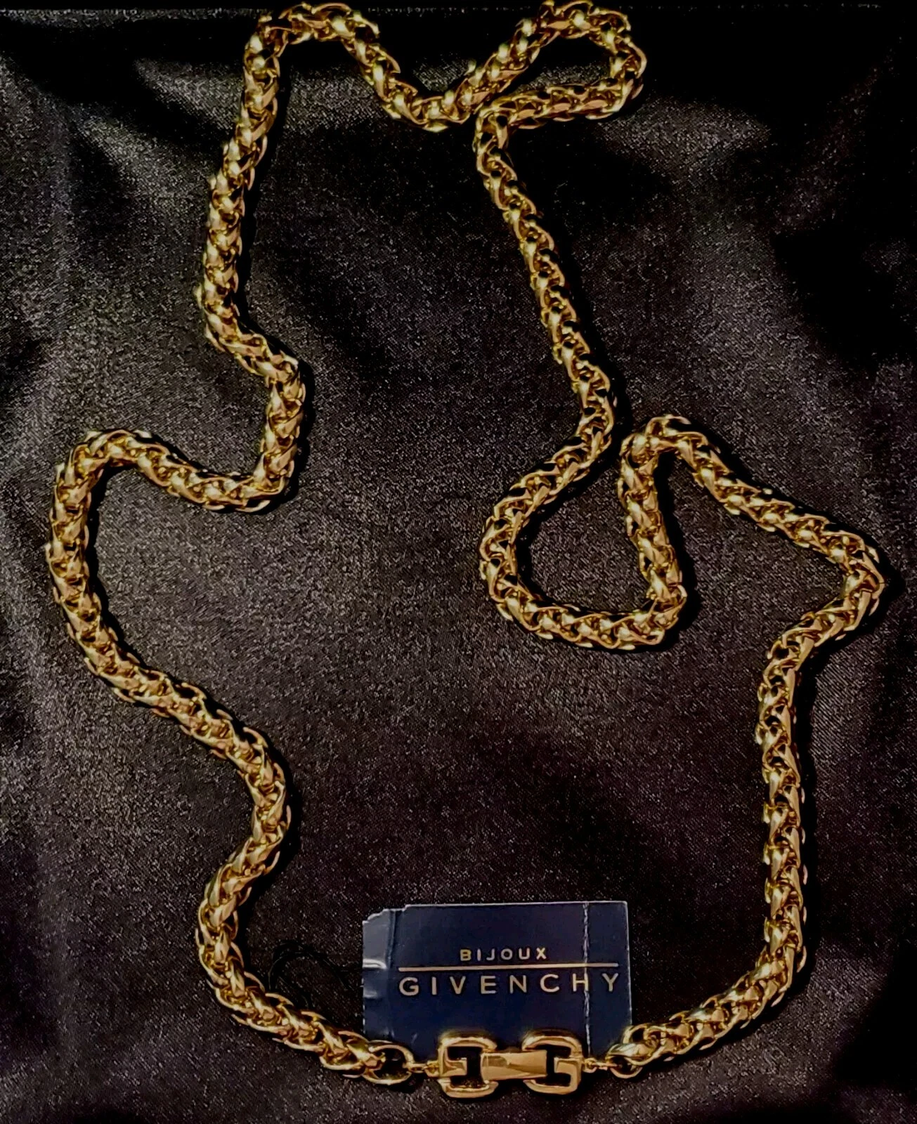 GIVENCHY BIJOUX GIVECHY Catena Grano Vintage Placcata Oro con Doppia Chiusura Logo "G"