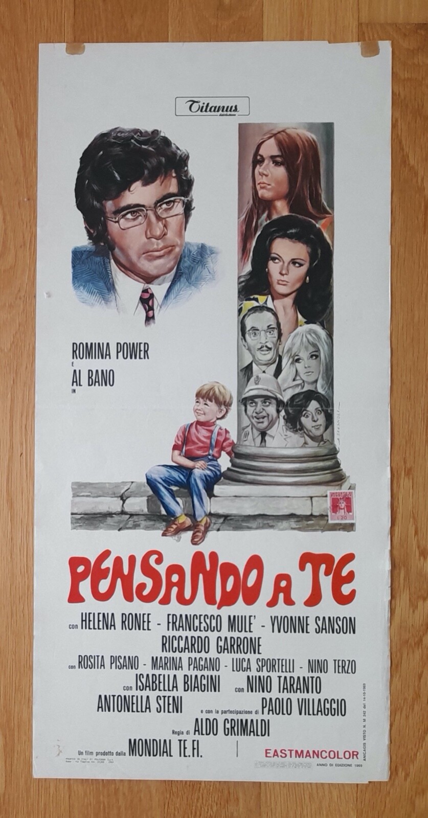 Locandina originale film Pensando a te (1969) - Regia di Aldo Grimaldi