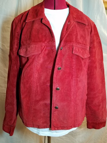 Skotts Suede/Leather Red Suede Bomber 