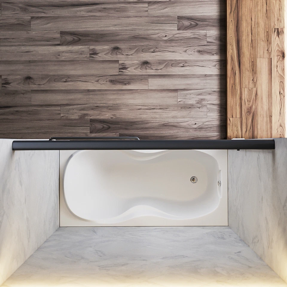 Porta de banheira deslizante SUNNY SHOWER 58,5-60" L x 57" A acabamento preto vidro 1/4" - Imagem 4 de 4