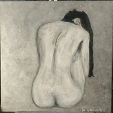 Picture acrylic on canvas/size 40 x 40 cm/woman/8, painter K.Langen