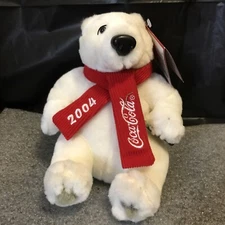2004 HOLIDAY COCA COLA POLAR BEAR PLUSH NWT