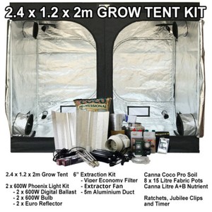 600 W Hydroponique 2 4 X 1 2 Grow Tent Kit Inc Digital Grow Lights Extraction Kit Ebay