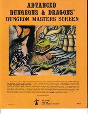 DUNGEON AND DRAGONS MASTERS SCREEN ADVANCED D D TSR 9024 RPG 1979