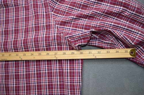 Untuckit Chevalier Men's Shirt XXXLC Burgundy Plaid Casual Wrinkle Free 3XLC - Picture 9 of 11