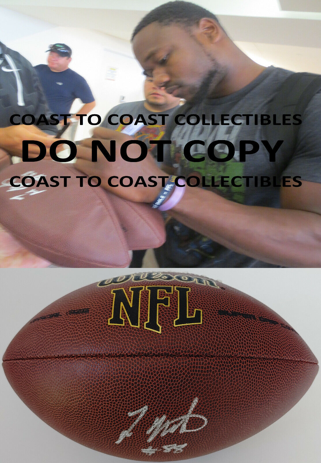 Ty Montgomery New Orleans Saints Packers signed autographed NFL football proof Ty Montgomery New Orleans Saints Packers signed autographed NFL football proof
